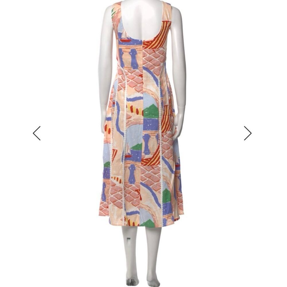 Christian Lacroix Midi Dress Cotton Blend Sleeveless Resort Peach Pink W's Large - Picture 4 of 15